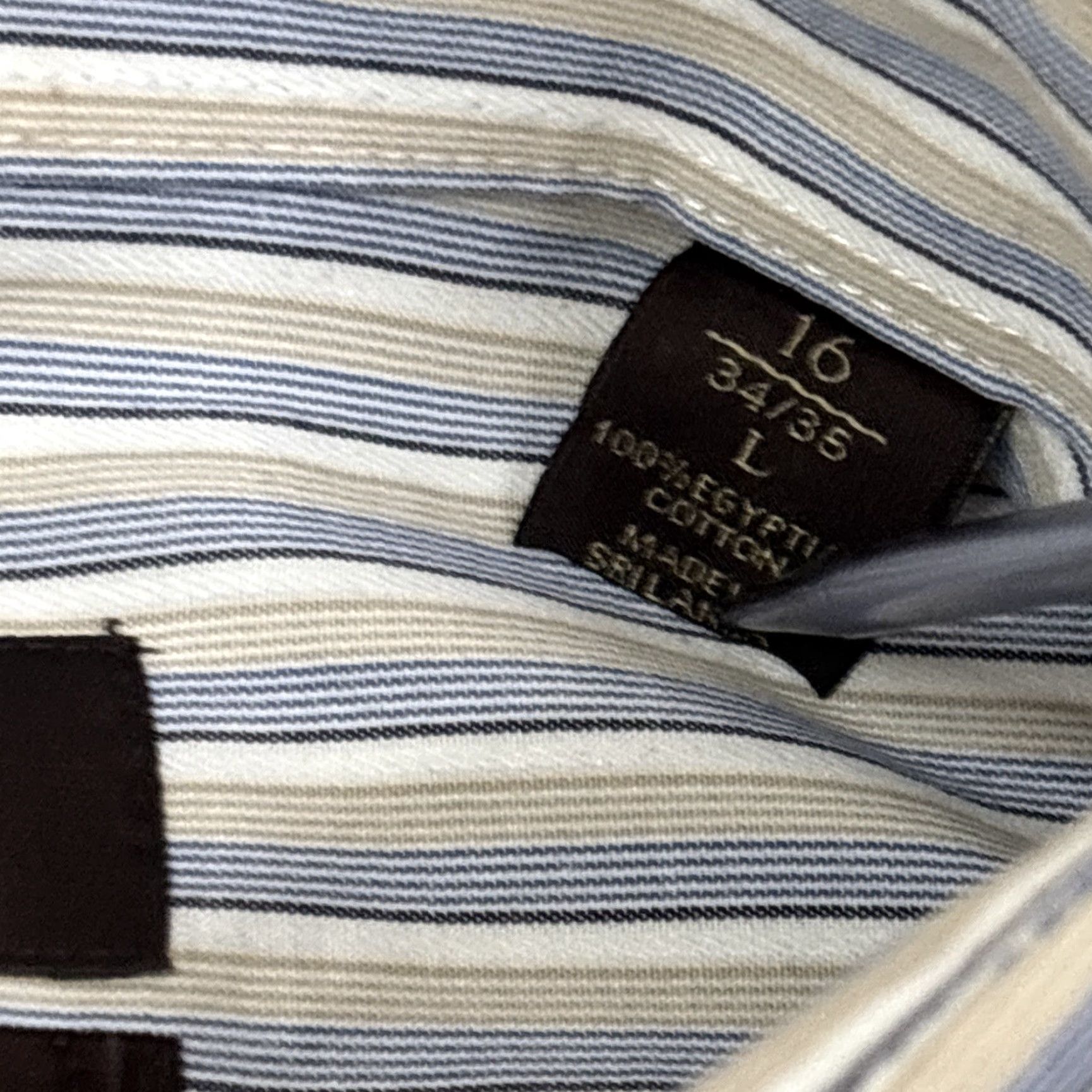 Tasso Elba Tasso Elba Dress Shirt Men L Regular Fit French Cuff Non Iron Striped Multicolor Size 42R - 3 Thumbnail