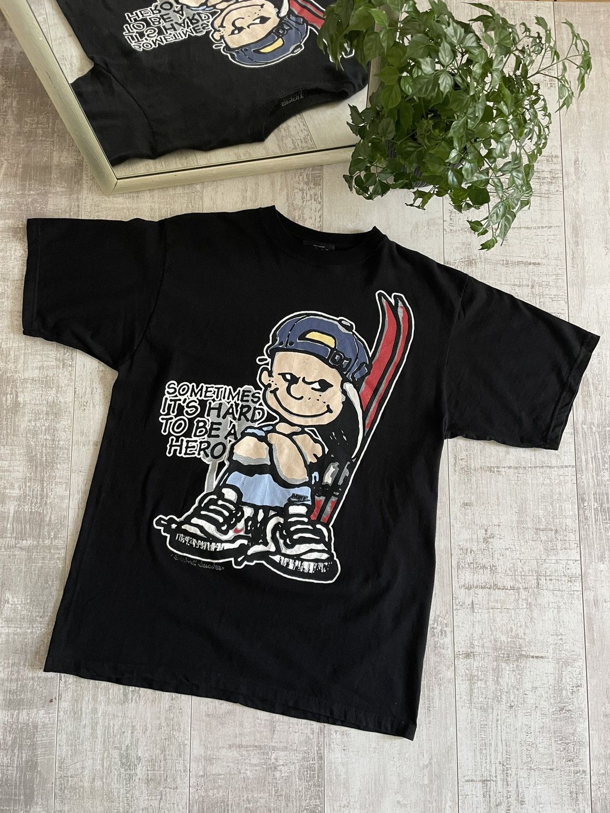 Japanese Brand × Vintage Vintage 90’s Skate Gang Style Y2K T-Shirt Hard To Be A Hero Size US L / EU 52-54 / 3 - 1 Thumbnail