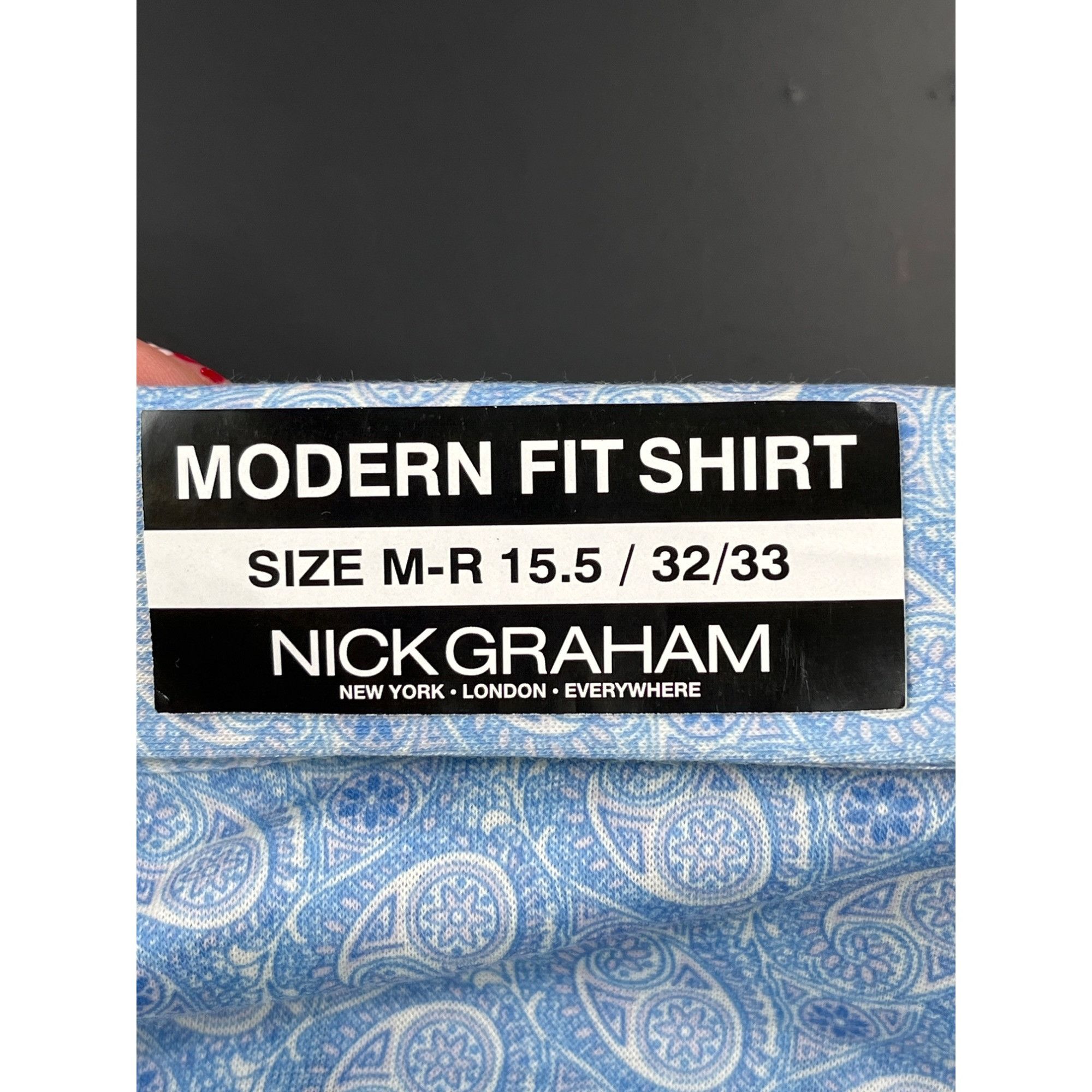 Designer Nick Graham SKU 7844 Mens Light blue Stretch Modern Fit Long Size US M / EU 48-50 / 2 - 12 Thumbnail