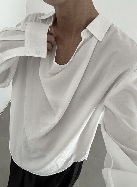 Japanese Brand × Vintage Cleanfit retro fashion wrap collar long sleeve shirt Size US M / EU 48-50 / 2 - 4 Thumbnail