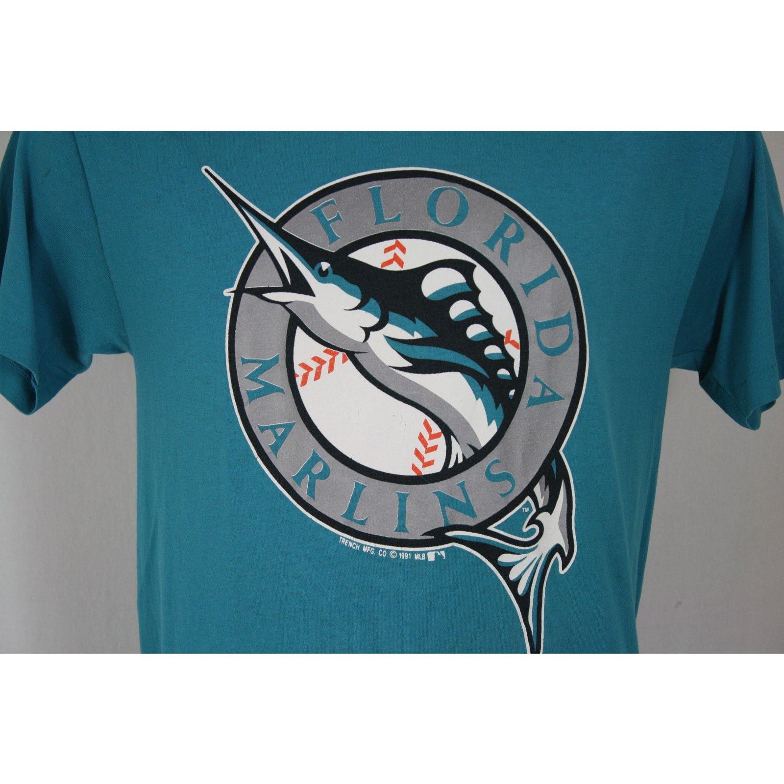 MLB × Vintage Vintage 90s Florida Marlins MLB Single Stitch Graphic Shirt Size US L / EU 52-54 / 3 - 2 Thumbnail