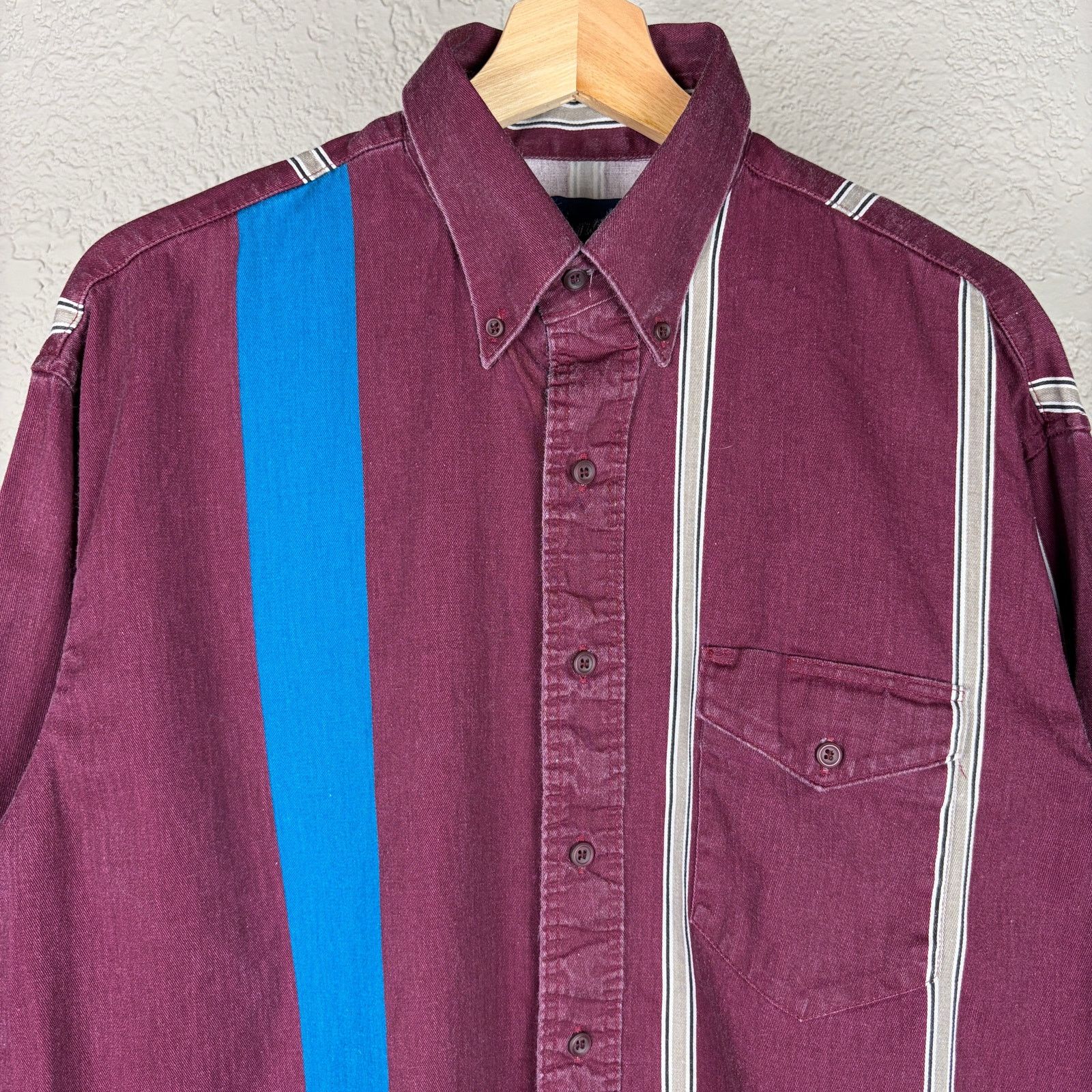 Wrangler Wrangler Brushpopper Blue Stripe X-Long Tails Large Shirt Size US L / EU 52-54 / 3 - 2 Thumbnail