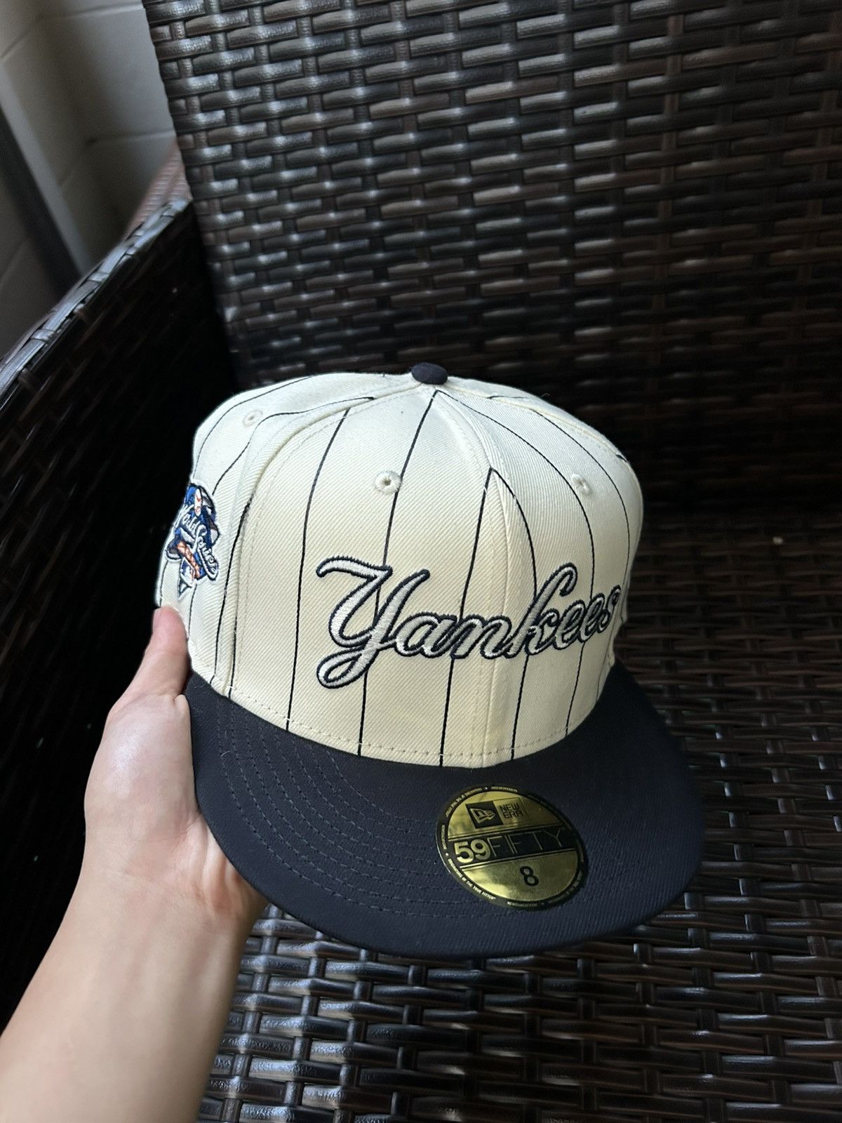 Hat Club × New Era (Sz 8) New Era 59fifty NY Yankees 2000WS Pinstripe Size ONE SIZE - 1 Thumbnail