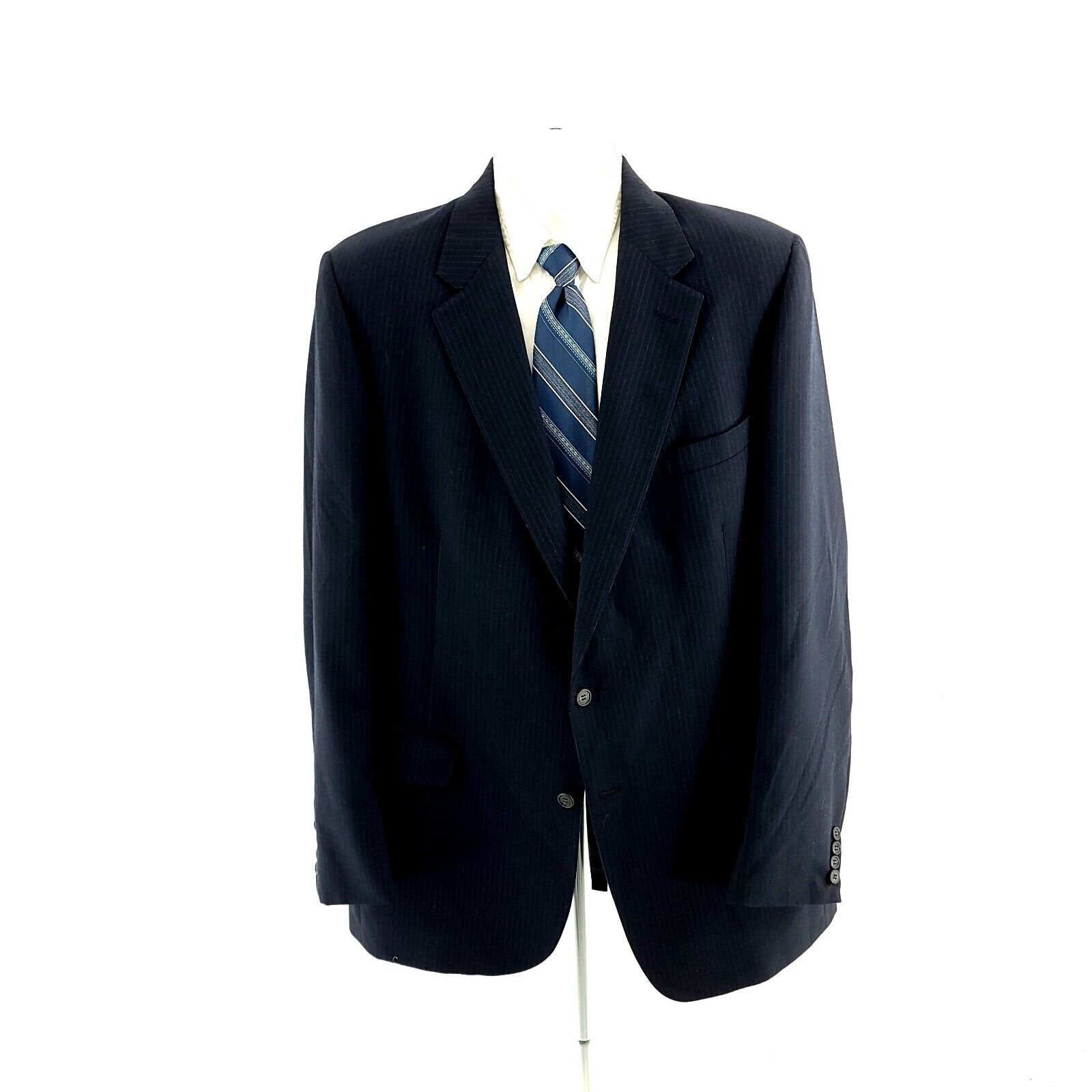 Vintage Cricketeer Blue Wool W/ Blue Red Striped 2 Button 2 Piece Su Size 42L - 4 Thumbnail