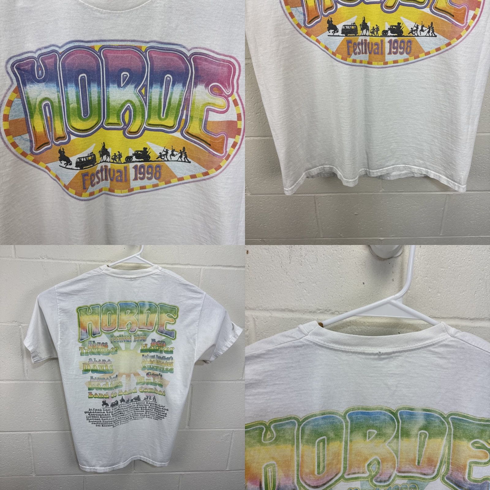 Fruit Of The Loom VINTAGE 90s Horde Festival Blues Traveler Barenaked Ladies Mule XL Band T Shirt Size US XL / EU 56 / 4 - 8 Thumbnail