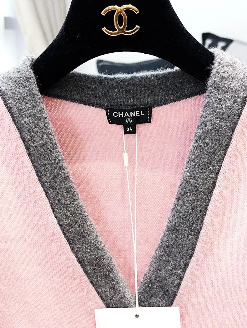 Chanel Chanel 21B pink gray-edged sleeveless vest Size XXS / US 00 / IT 34 - 5 Thumbnail