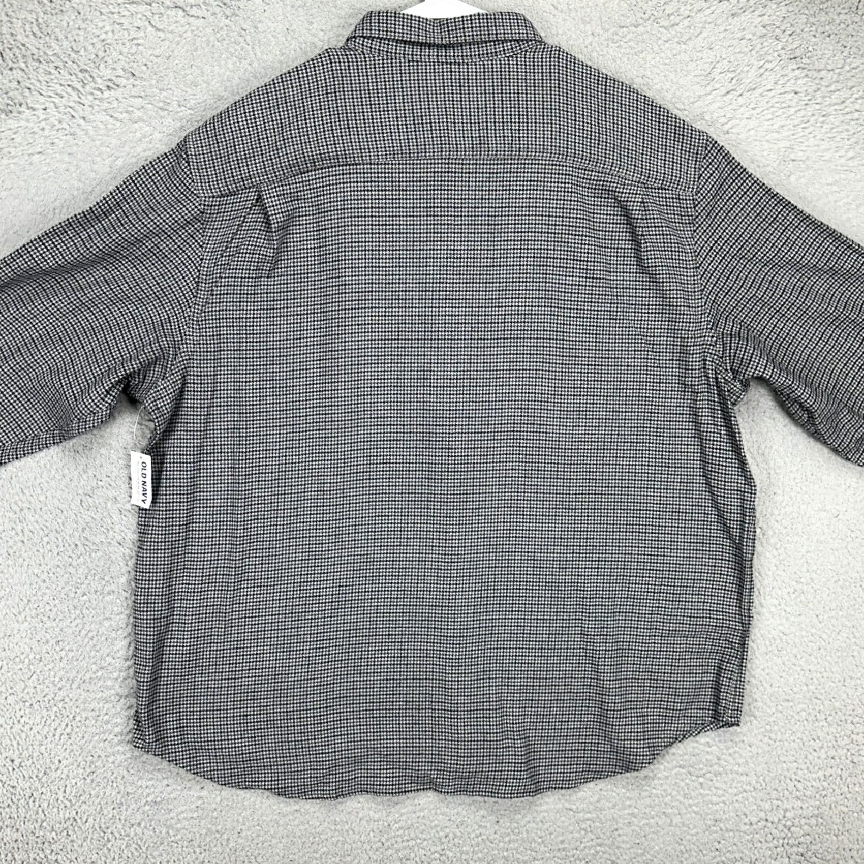 Old Navy Old Navy Mens Flannel Shirt 2XL Grey Black Houndstooth Button Up Pocket NEW Size US XXL / EU 58 / 5 - 3 Thumbnail