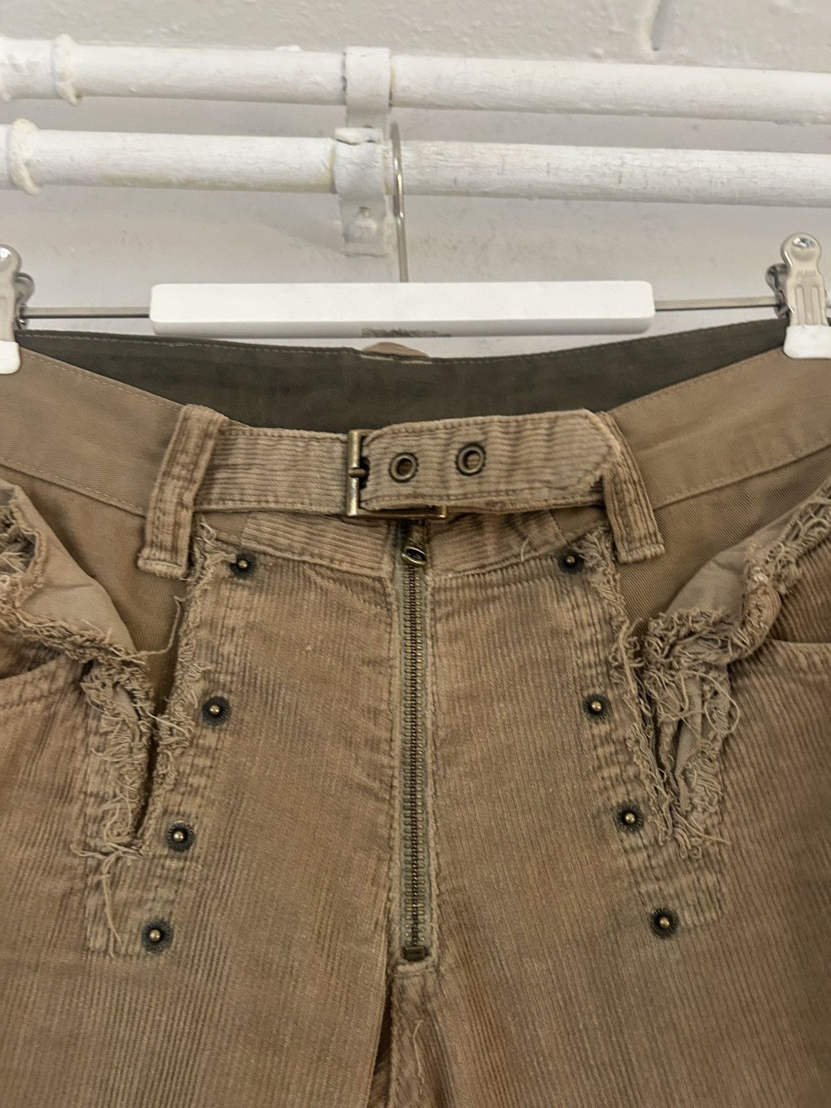 Dries Van Noten Dolce & Gabbana Brown Distressed Corduroy Pants Size US 33 - 6 Thumbnail