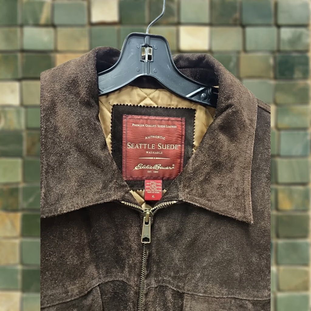 Eddie Bauer VINTAGE Eddie Bauer Jacket Mens XL Brown Seattle Suede Leather JACKET Size US XL / EU 56 / 4 - 1 Thumbnail