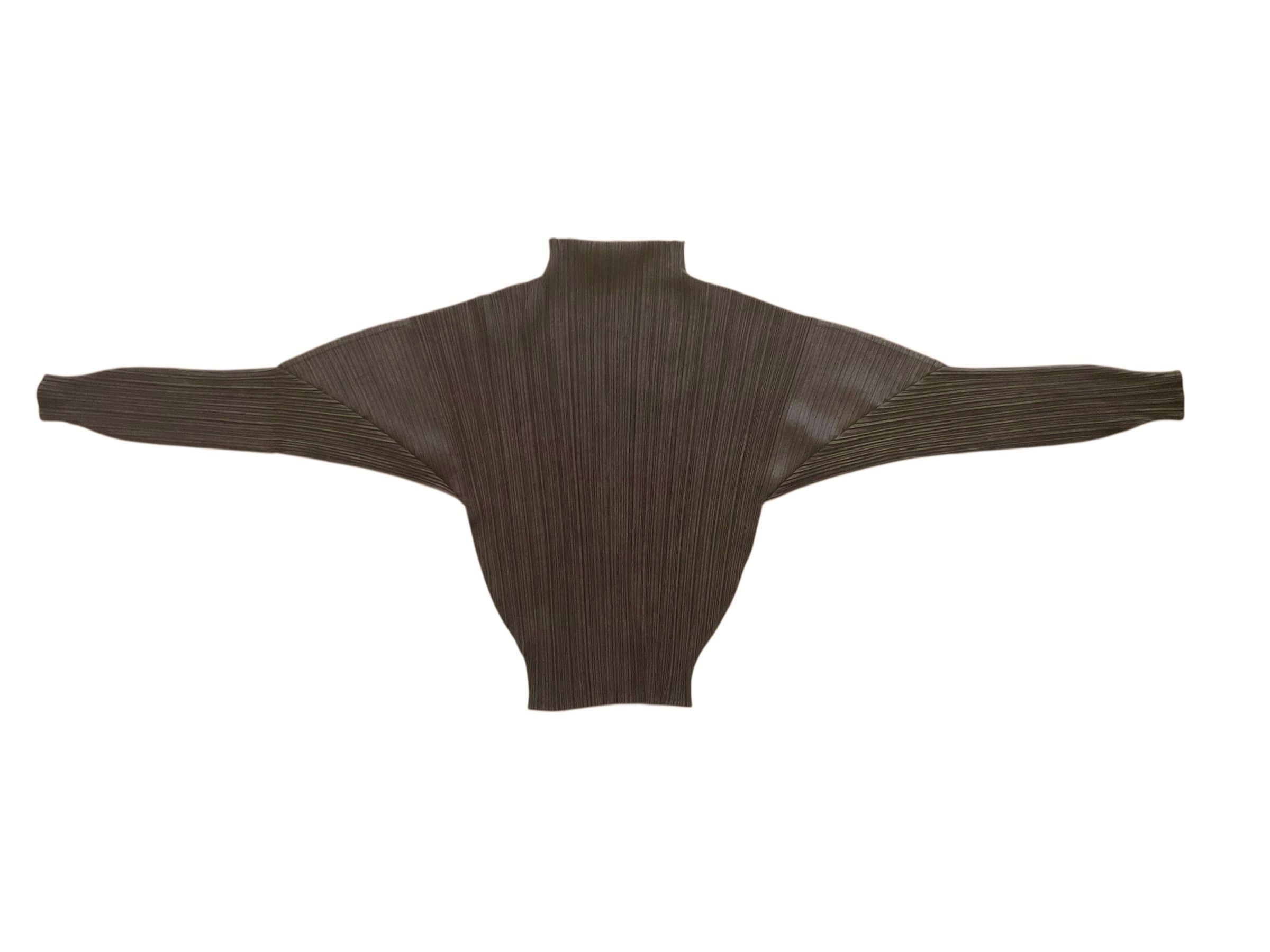 Issey Miyake × Pleats Please Issey Miyake Issey Miyake Pleats Please | Brown Turtleneck Top Size M / US 6-8 / IT 42-44 - 1 Thumbnail