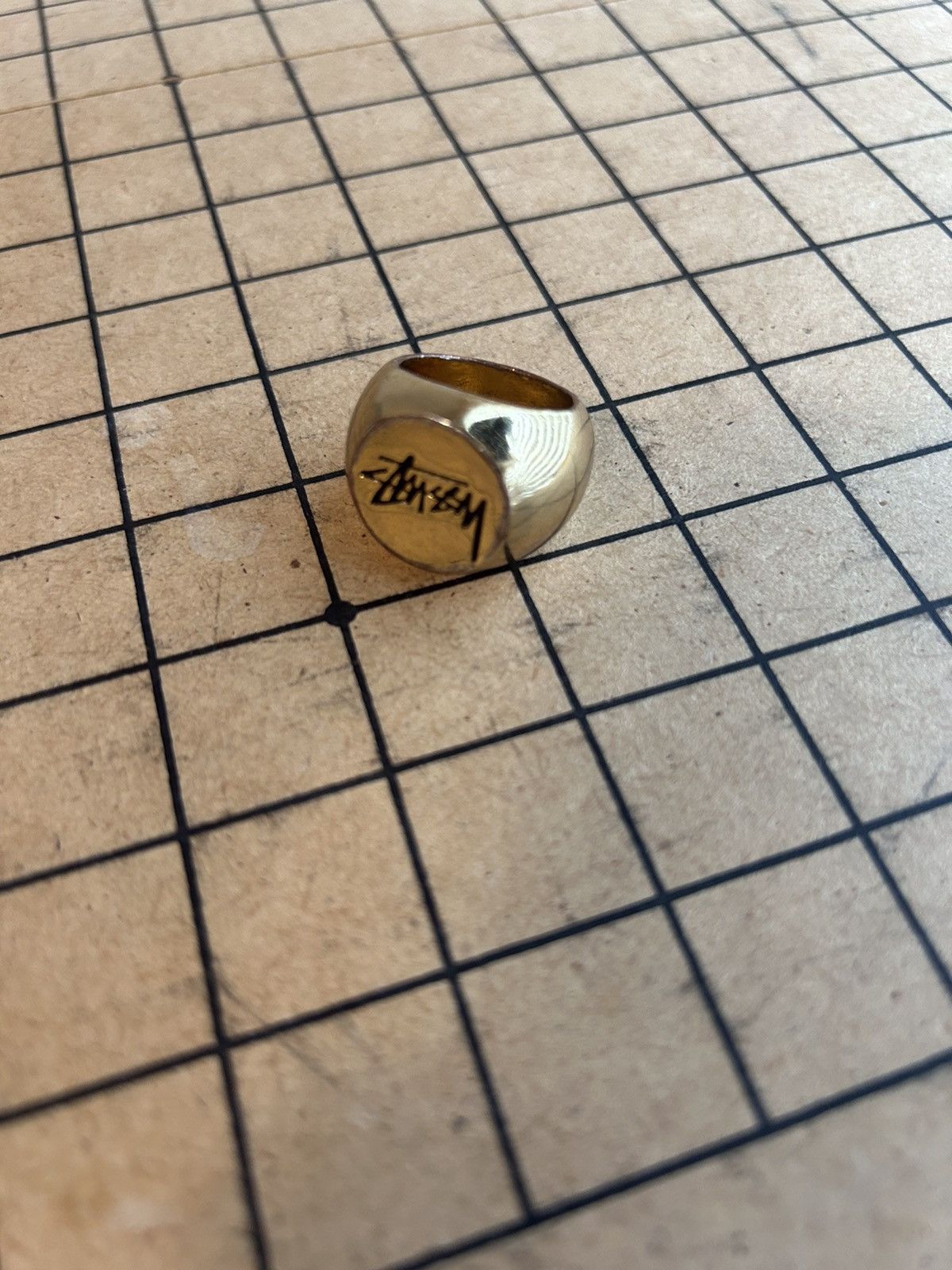 image of 2004 Stussy Gold Plated Ring, Men's