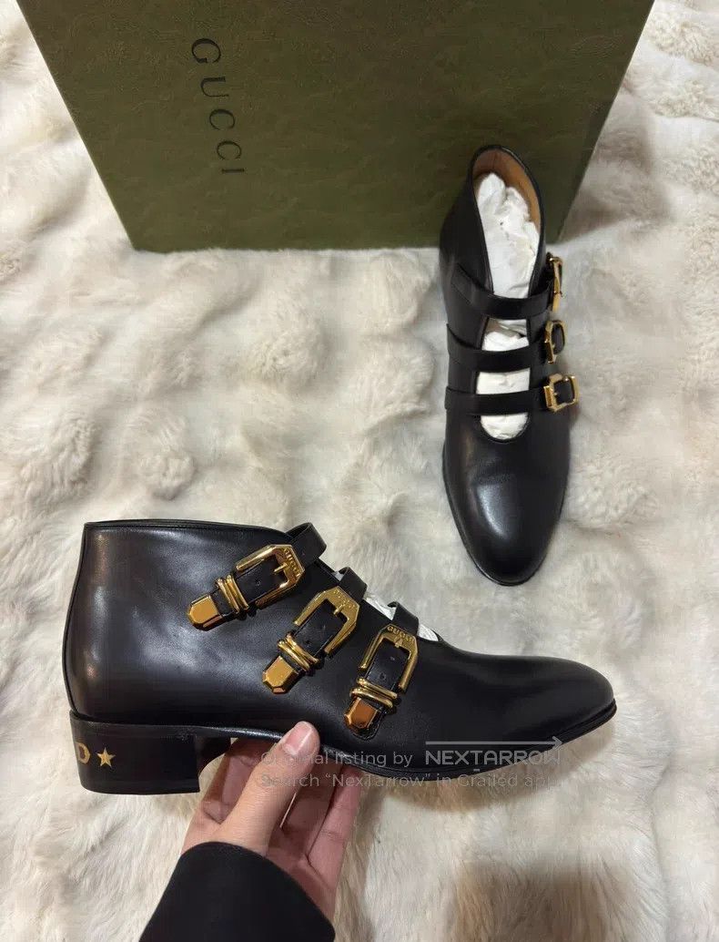 Gucci Guicci Gold Buckle Men's Shoes Size US 10 / EU 43 - 4 Thumbnail