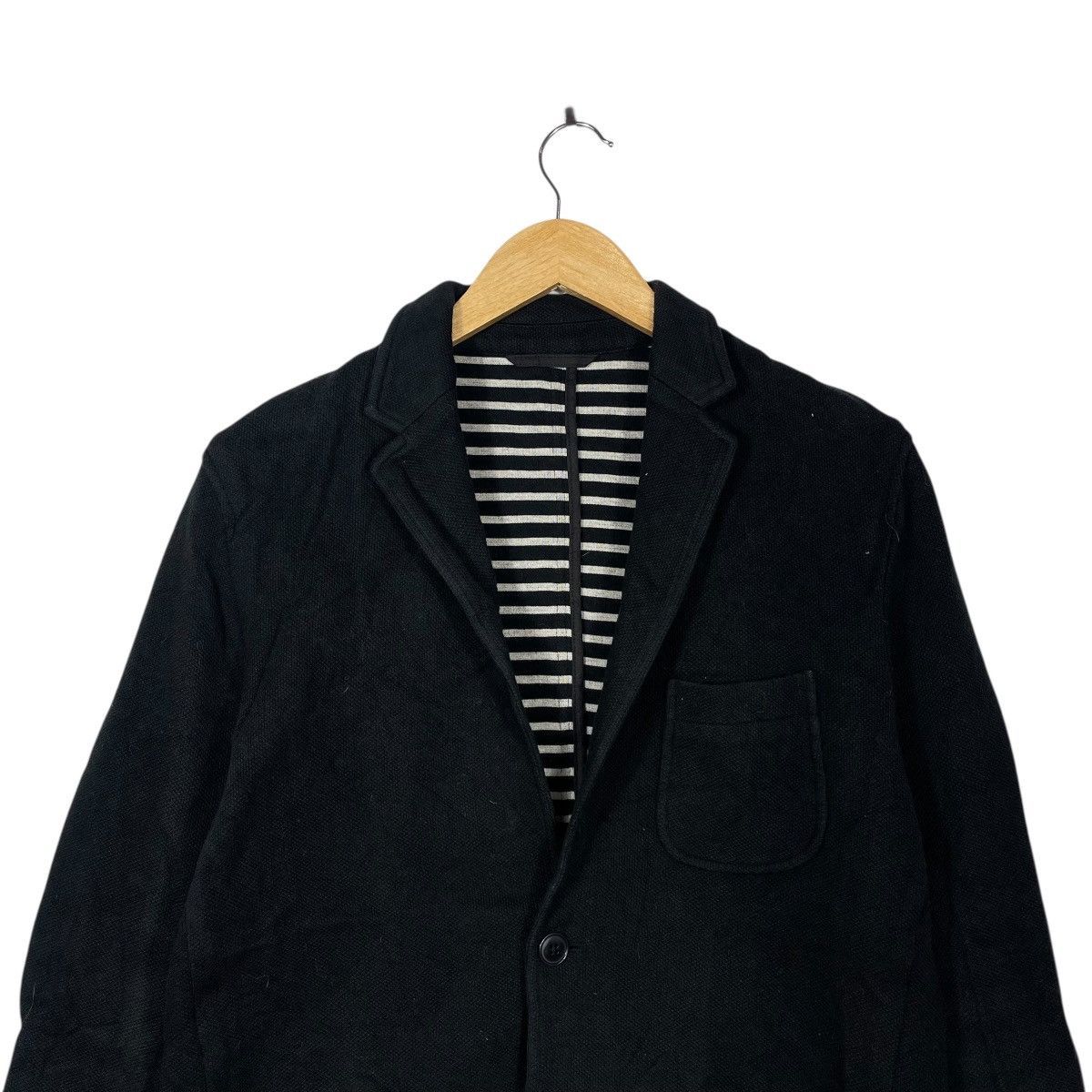 Lacoste Lacoste Men’s Black Knit Blazer Jacket Cardigan Striped Size 52R - 2 Thumbnail