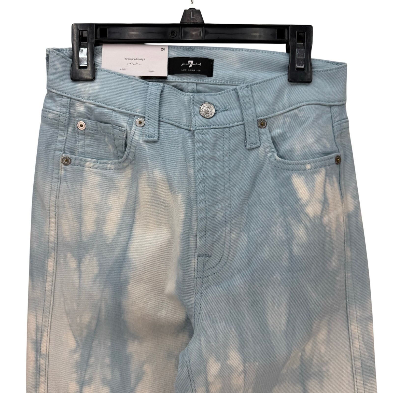 7 For All Mankind 7 FOR ALL MANKIND WOMEN'S 24 BLUE HIGH WAIST CROPPED Size 24" / US 00 / IT 34 - 2 Thumbnail