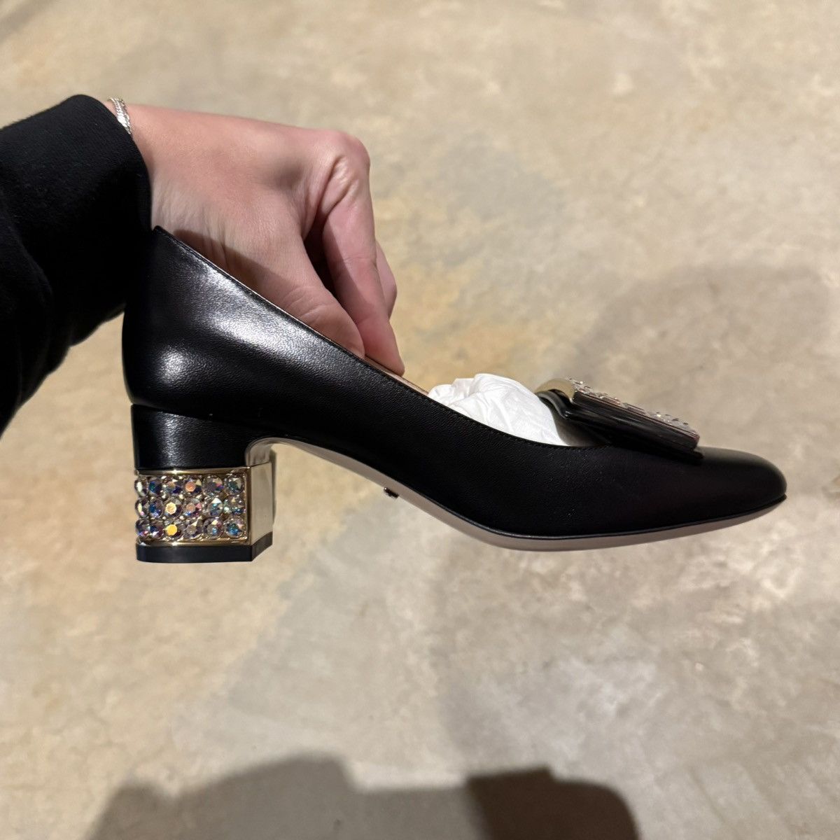 Gucci Brand New Gucci Madeleine Crystal G Leather Pump Heels EU 35 Size US 5 / IT 35 - 8 Thumbnail