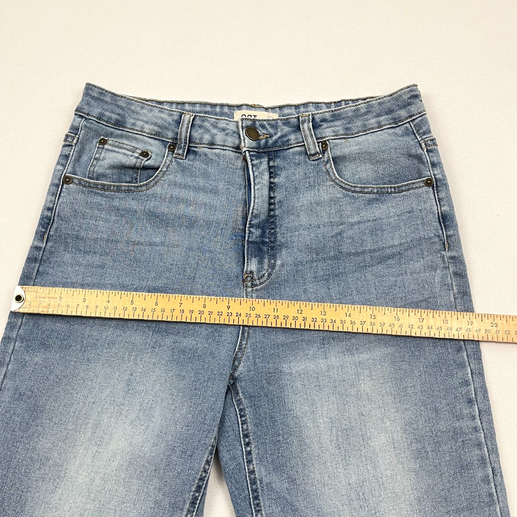 Vintage OAT New York Jeans Straight Light Wash Denim High Rise 30 W31 I28 Slim 5-Pocket Womens Jeans Blue Size 30" / US 8 / IT 44 - 6 Thumbnail