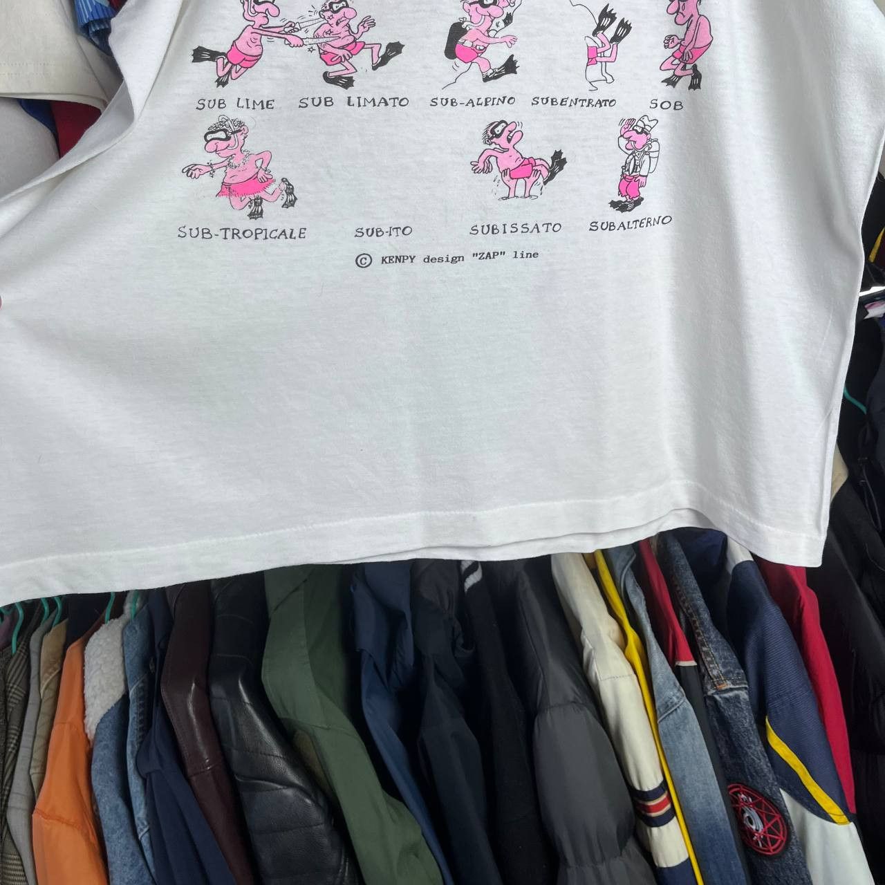 Vintage KENPY design ZAP line Funny Humor Ironic Print Tshirt Size US XL / EU 56 / 4 - 8 Thumbnail