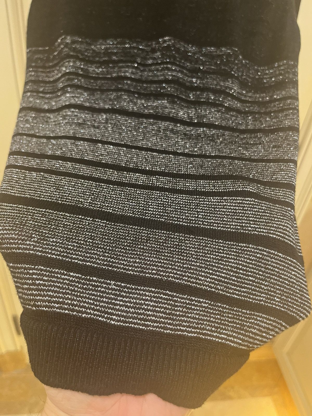 Saint Laurent Paris Black and silver Lurex polo T shirt size m Size US M / EU 48-50 / 2 - 13 Thumbnail