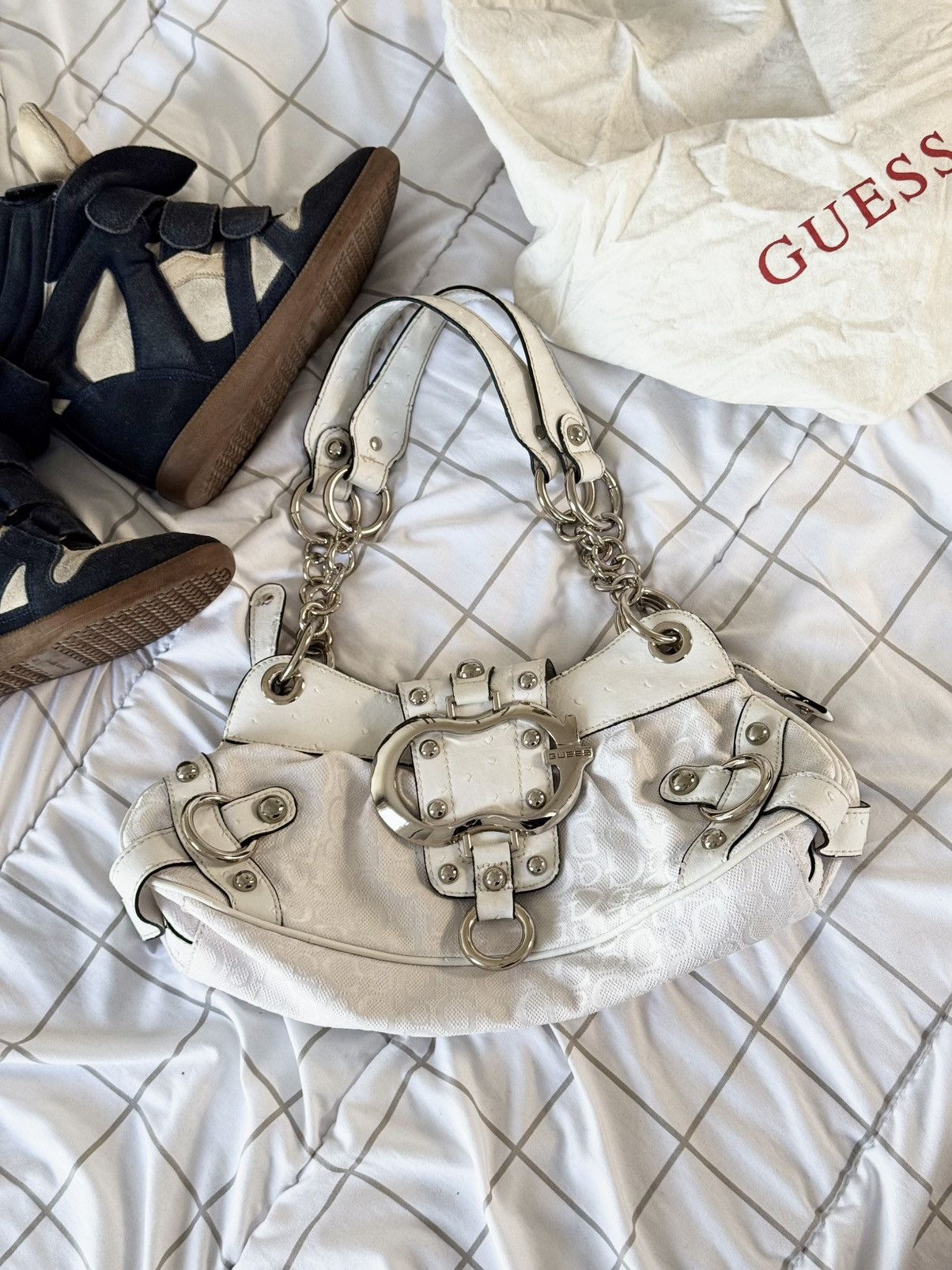 Guess Guess vintage buckle logo bag Monogram mini 00s Y2k Handbag Size ONE SIZE - 1 Thumbnail