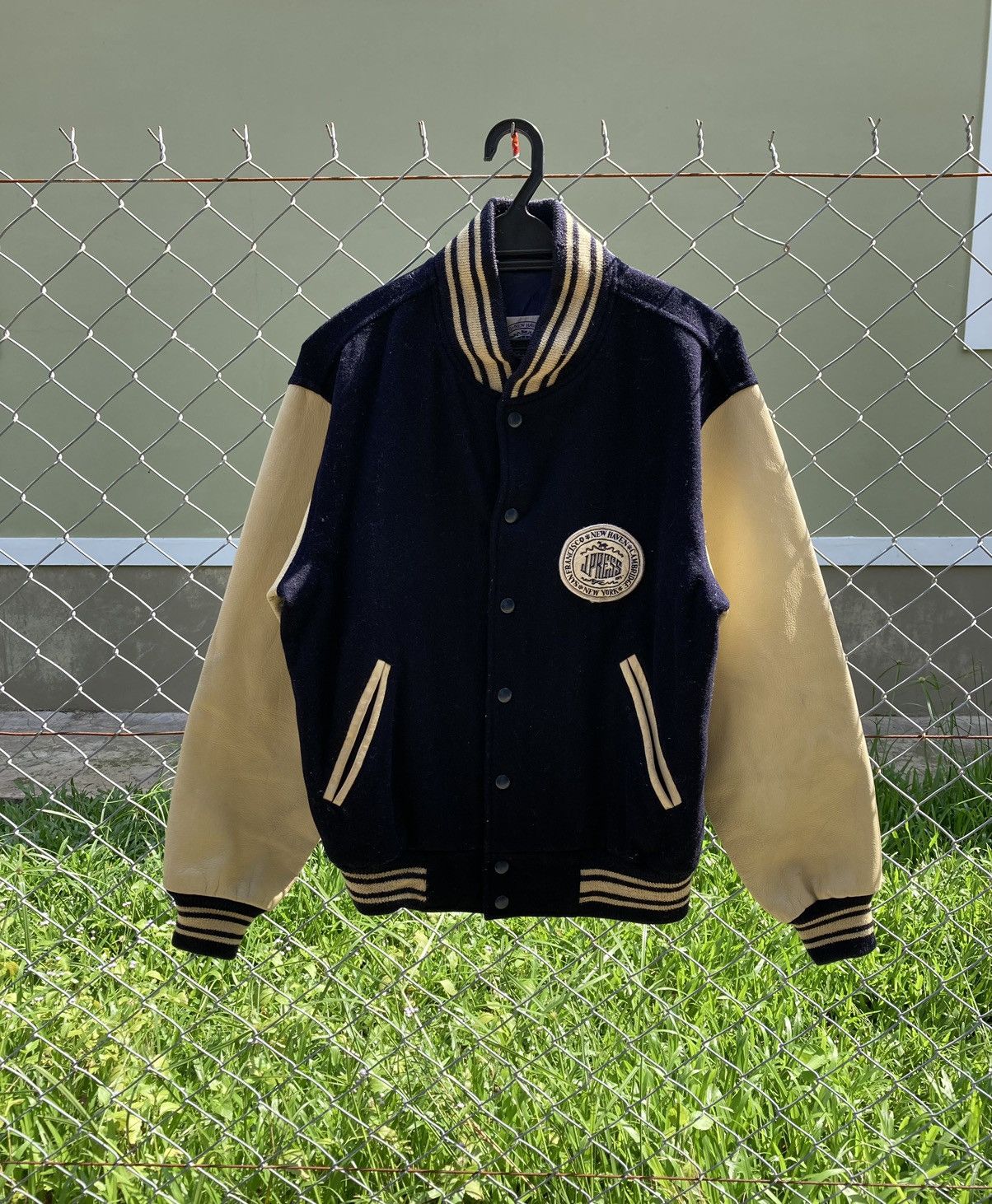 ジャケット・アウター J.Press varsity jacket wool leather Classic Varsity Jacket - Black | Pennant Label - J. Press