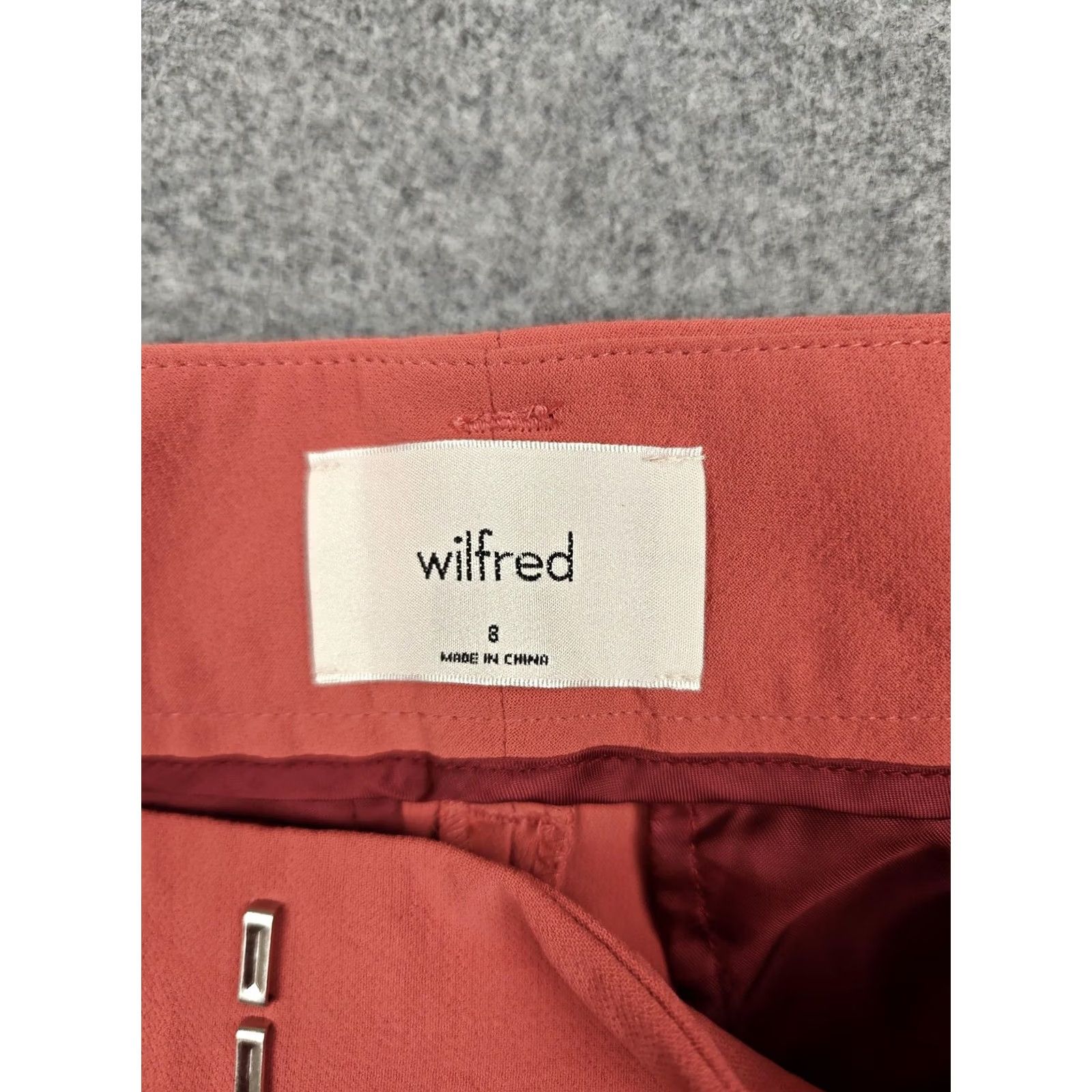 Vintage Wilfred Pants Womens 8 Red Crepe Tie Front Belted Straight Leg Dress Aritzia New Size 30" / US 8 / IT 44 - 4 Thumbnail