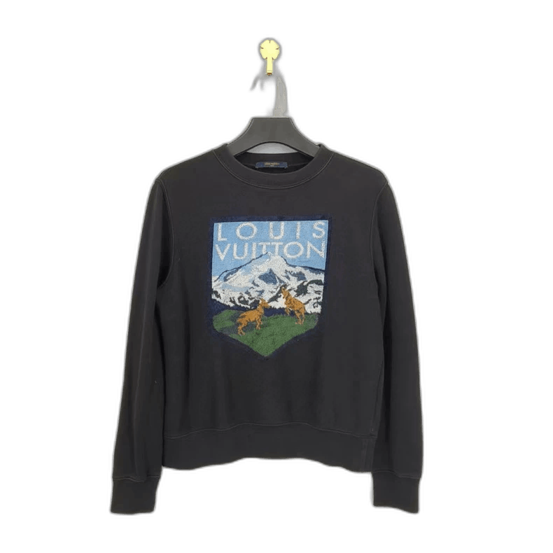 louis vuitton embroidered mountain print sweatshirt-2507