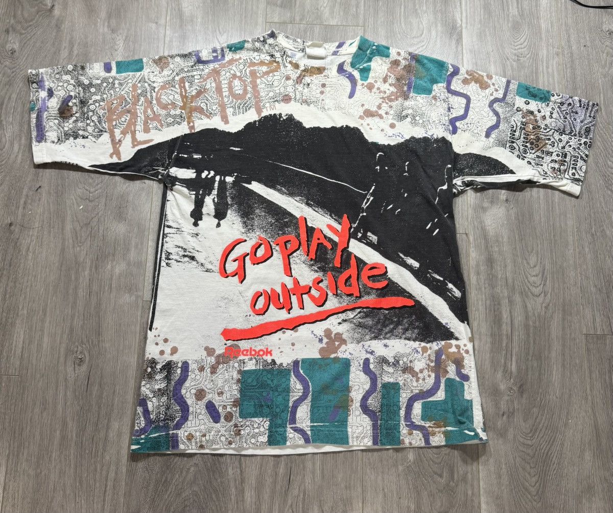 Reebok Vintage Reebok Blacktop T Shirt XL Graffiti All Over Print Size US XL / EU 56 / 4 - 1 Thumbnail