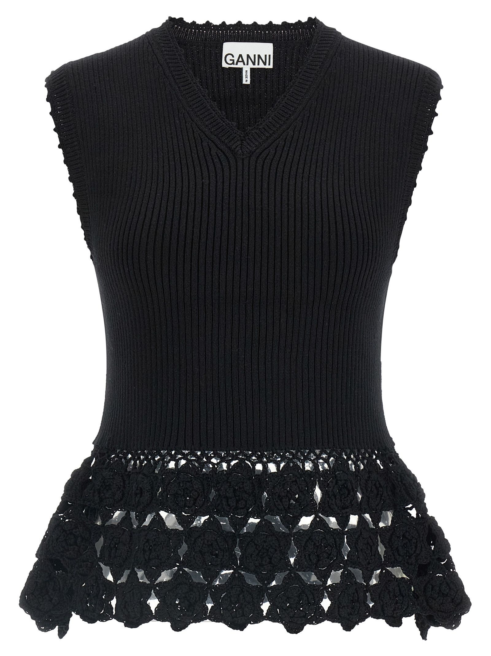 Ganni 'Cotton Crochet' Vest Size S / US 4 / IT 40 - 1 Thumbnail