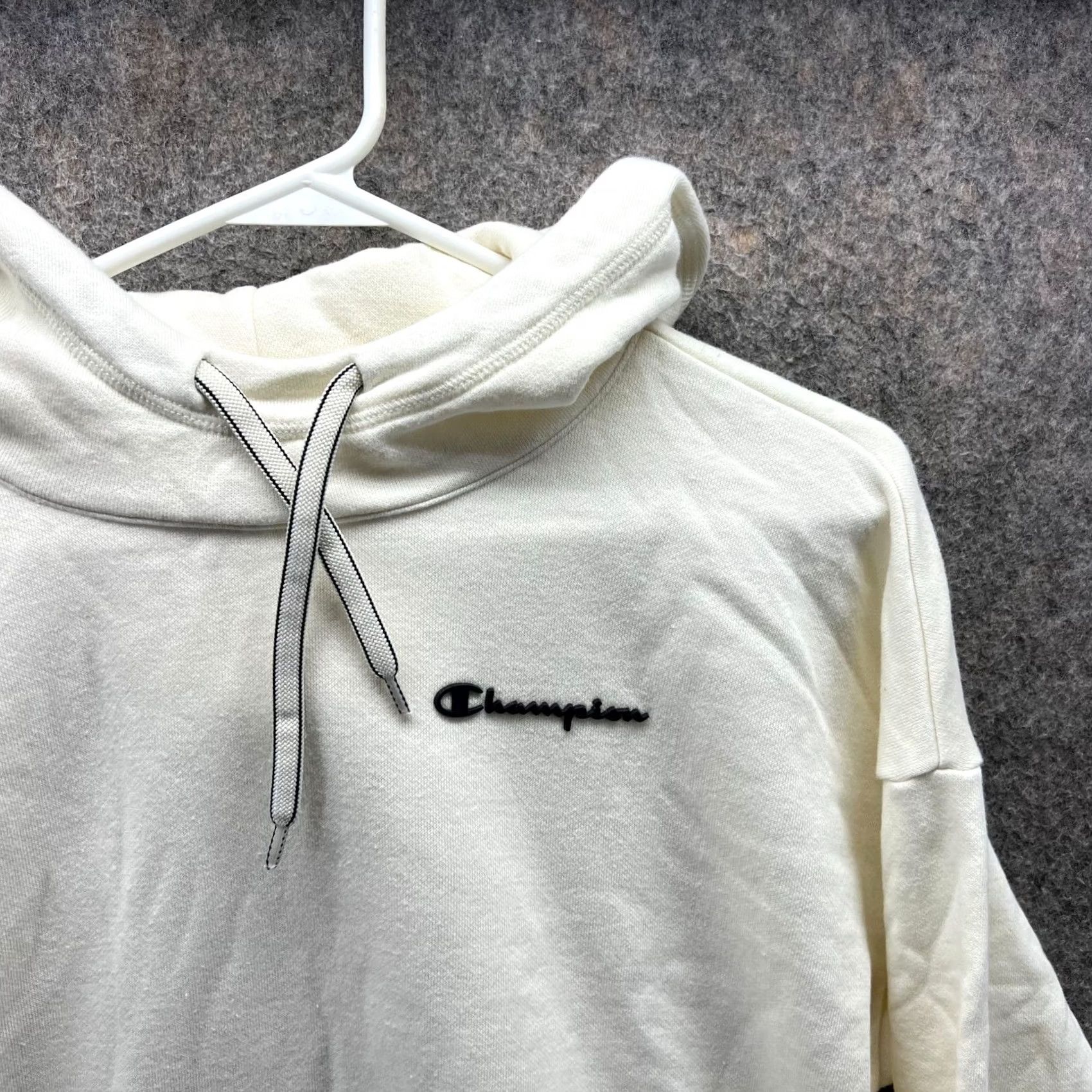 Champion VINTAGE Champion Hoodie Womens Medium Bone White Pullover Fleece 90s Beige Cotton Sweatshirt 90s Women Mens? Size M / US 6-8 / IT 42-44 - 5 Thumbnail