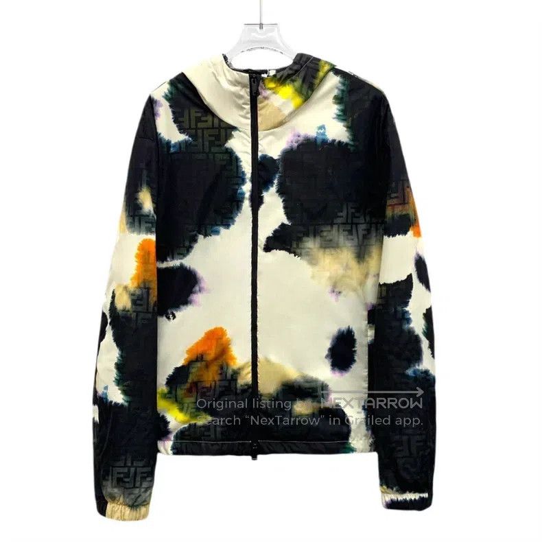 Fendi Fendi Black splattered ink logo letter full-print hooded l Size US M / EU 48-50 / 2 - 1 Thumbnail
