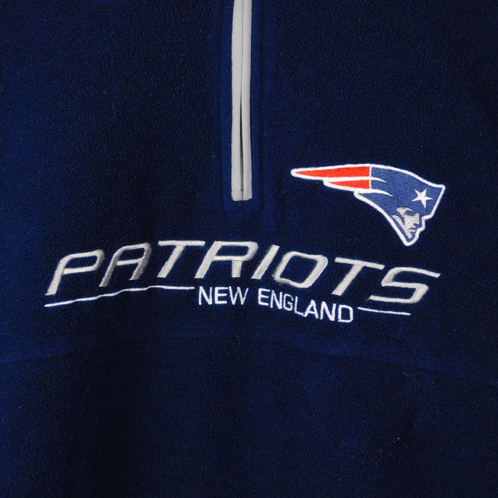 NFL Y2K New England Patriots 1/4 Zip Fleece Size L Spellout Blue Size US L / EU 52-54 / 3 - 4 Thumbnail