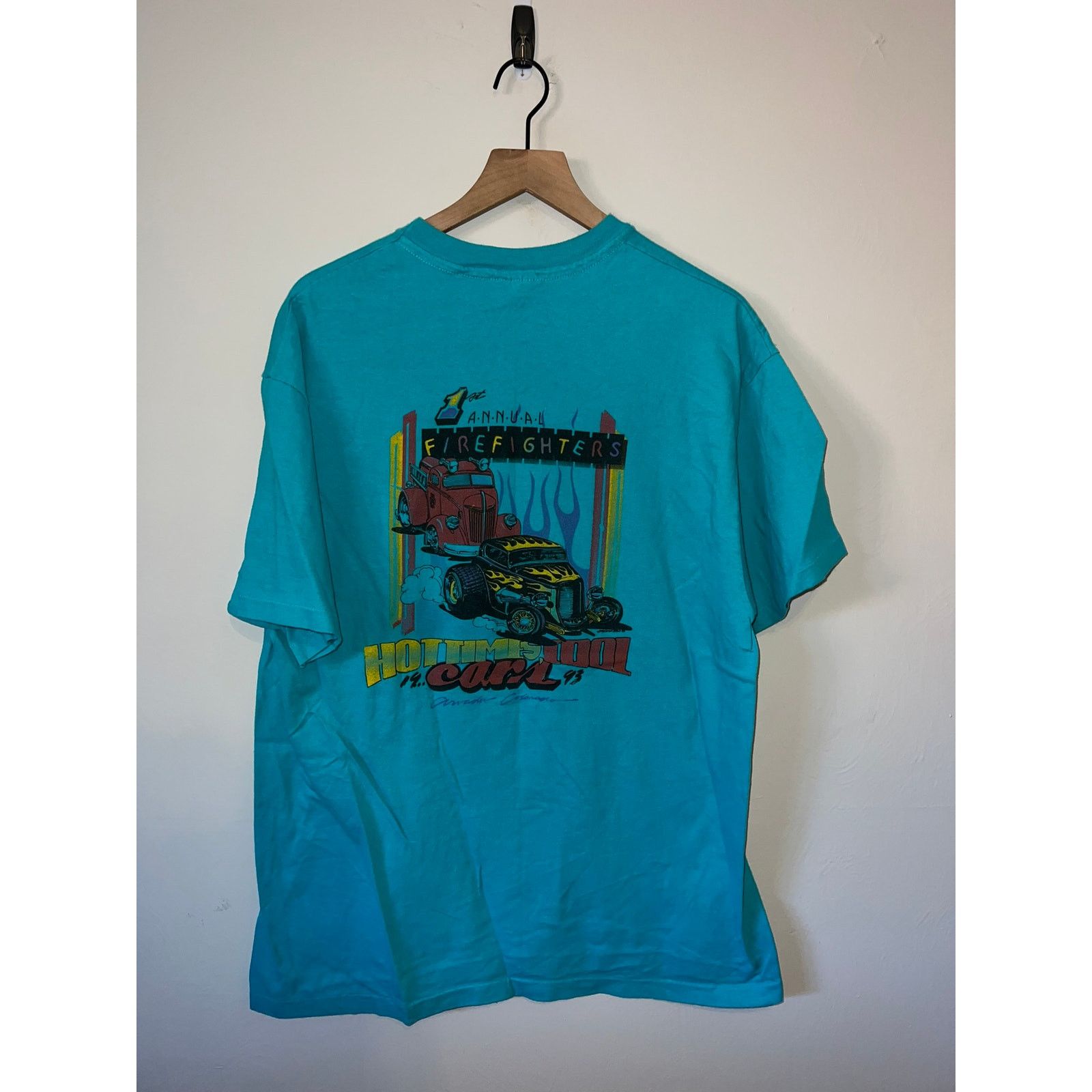 Hanes Vintage 1st Annual Firefighters Cool Cars Car Shirt VTG XL Size US XL / EU 56 / 4 - 1 Thumbnail