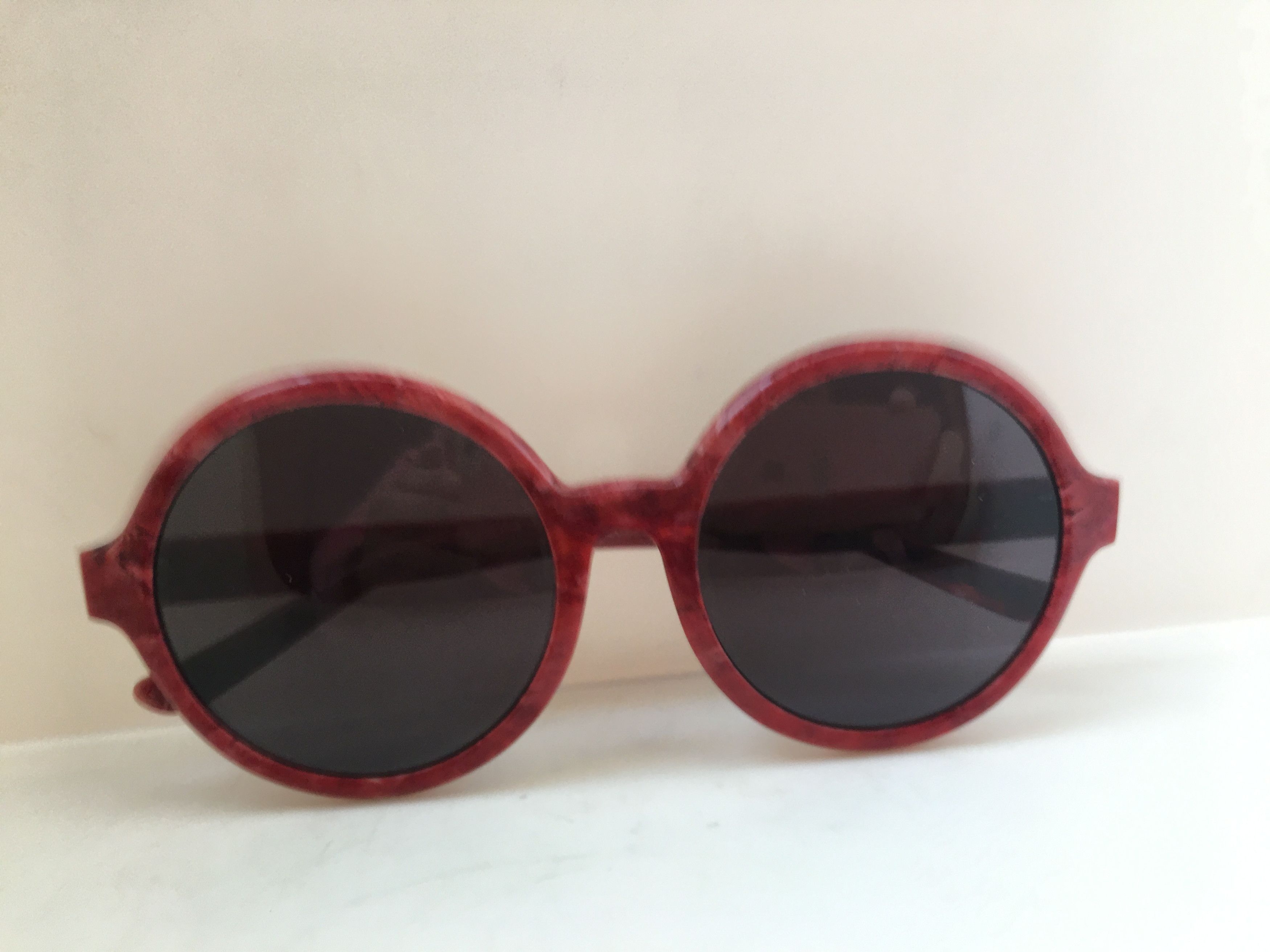 Other Handmade STILO Round Red Acetate Sunglasses Diva Frame Size ONE SIZE - 6 Thumbnail