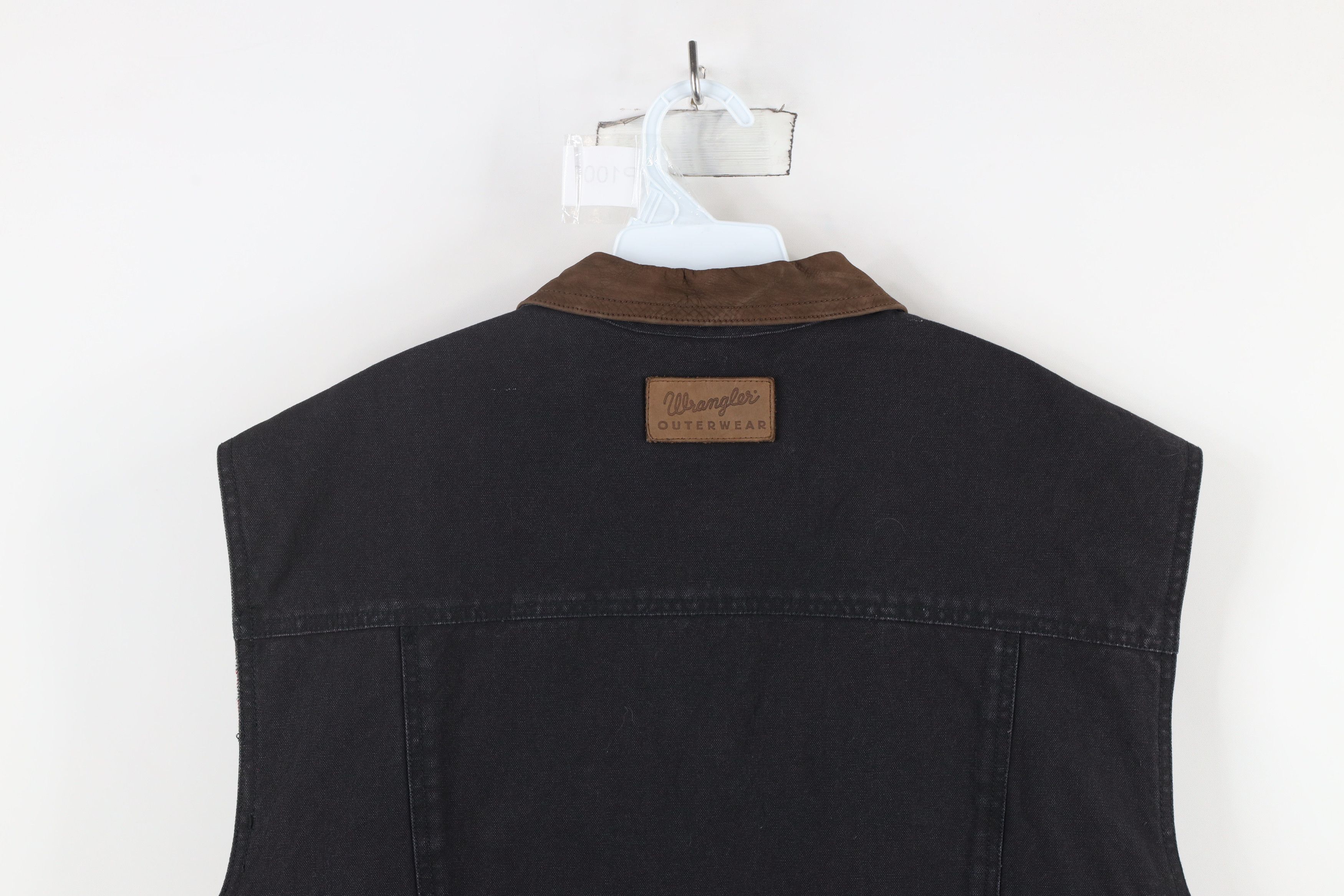 Vintage × Wrangler Vintage 90s Wrangler Collar Flannel Lined Canvas Vest Jacket Size US L / EU 52-54 / 3 - 12 Thumbnail