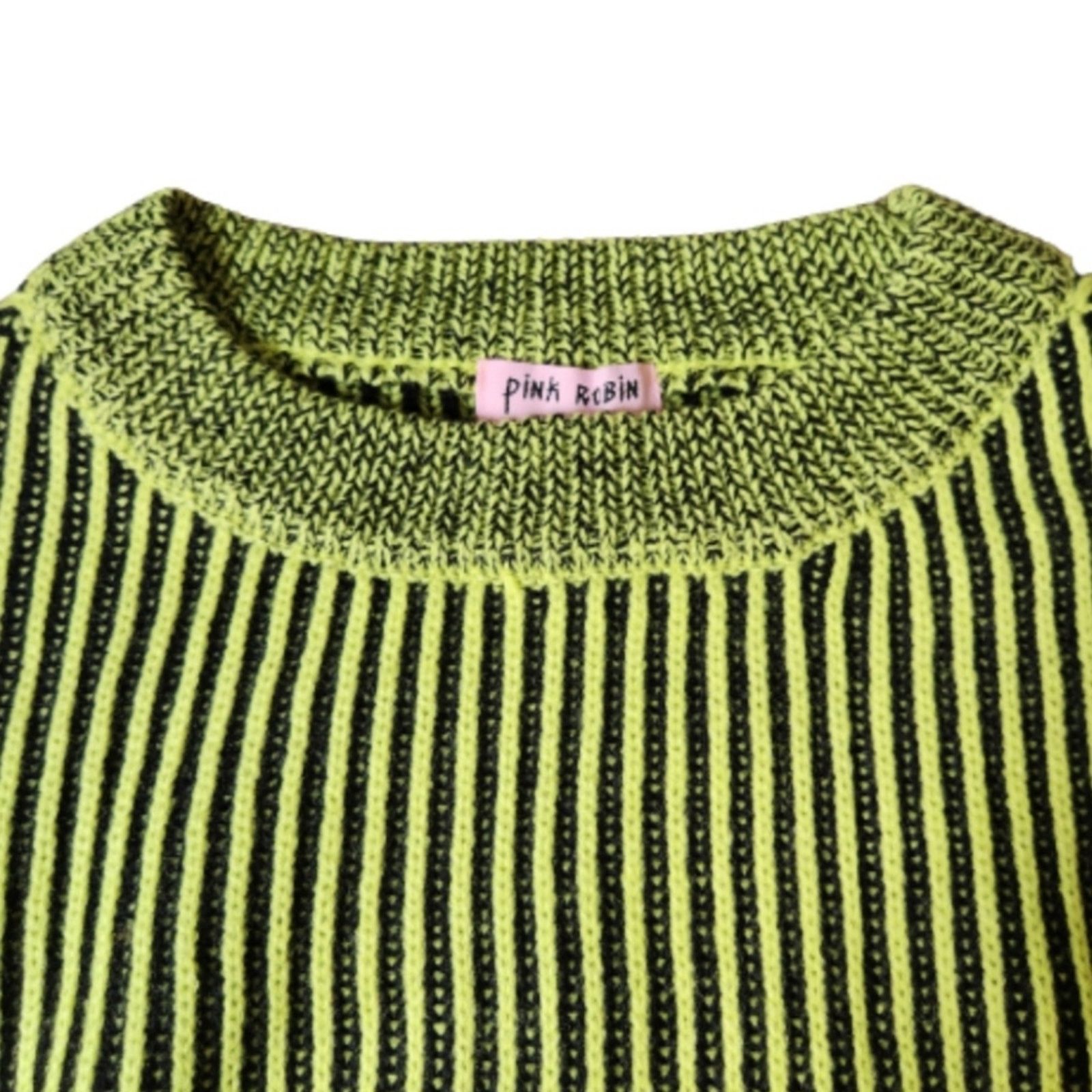 Other PINK ROBIN ☆ GREEN & BLACK ☆ RIBBED ☆ CREW SWEATER ☆ S ☆ NWT Size S / US 4 / IT 40 - 3 Thumbnail