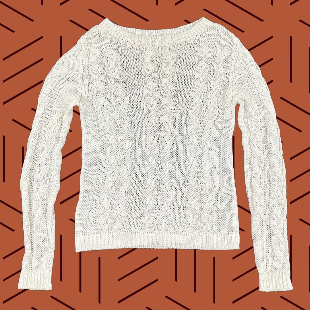 Vintage 100% Capri Sweater Womens Small White Knit Pullover Long Sleeve Minimal Classic Size S / US 4 / IT 40 - 1 Thumbnail