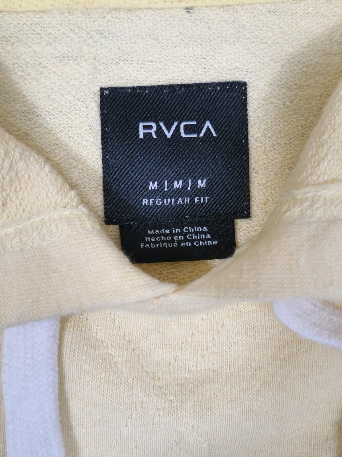 RVCA Rvca Pullover Hoodie Mens Yellow Regular Fit Drawstring #3 Size US M / EU 48-50 / 2 - 2 Thumbnail