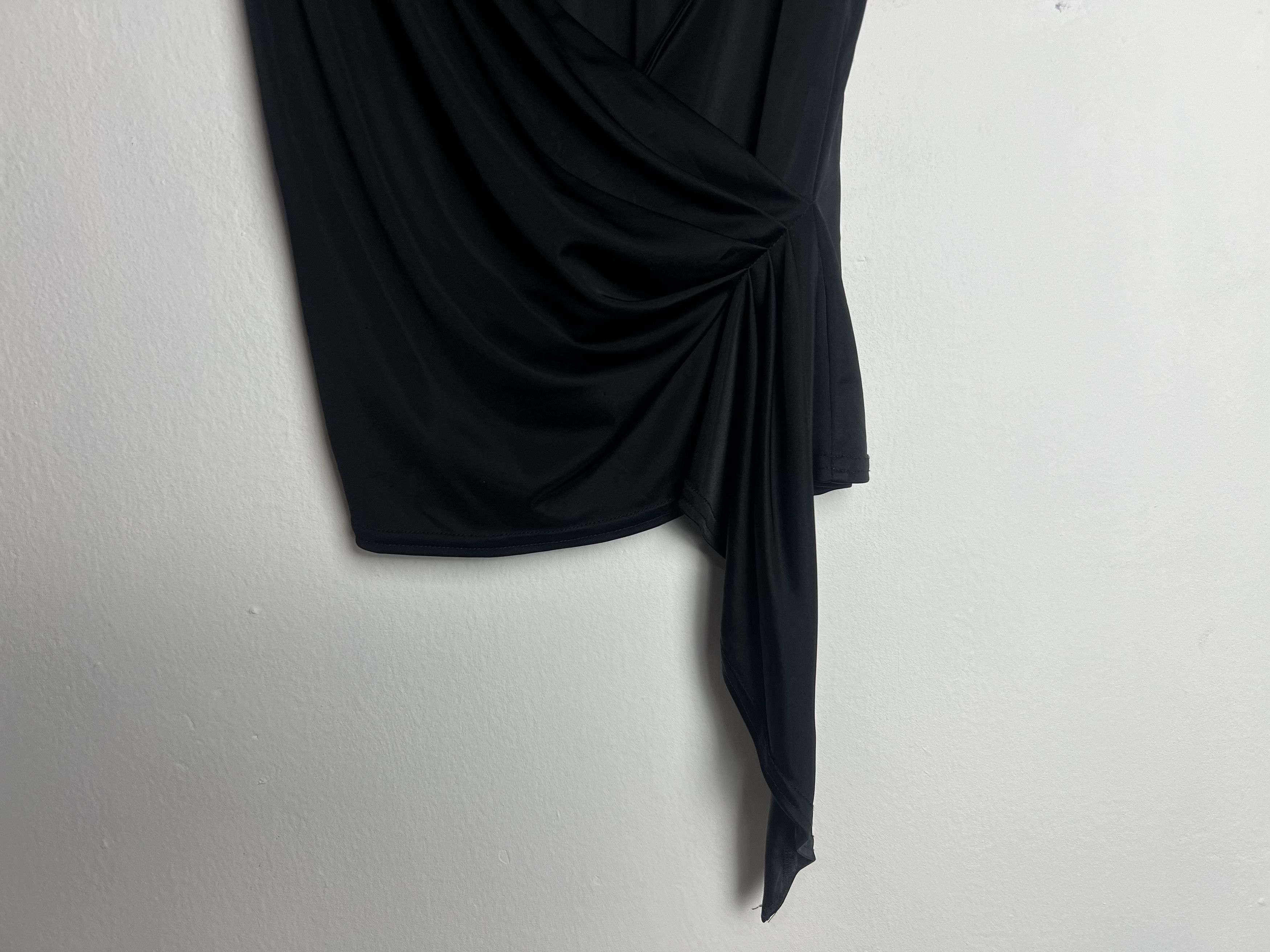 Michel Klein Michel Klein Black Sleeveless Top with Ruched Drape Size XS / US 0-2 / IT 36-38 - 4 Thumbnail