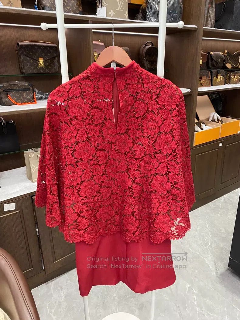 Valentino Valentino Red lace panel set Size S / US 4 / IT 40 - 2 Thumbnail