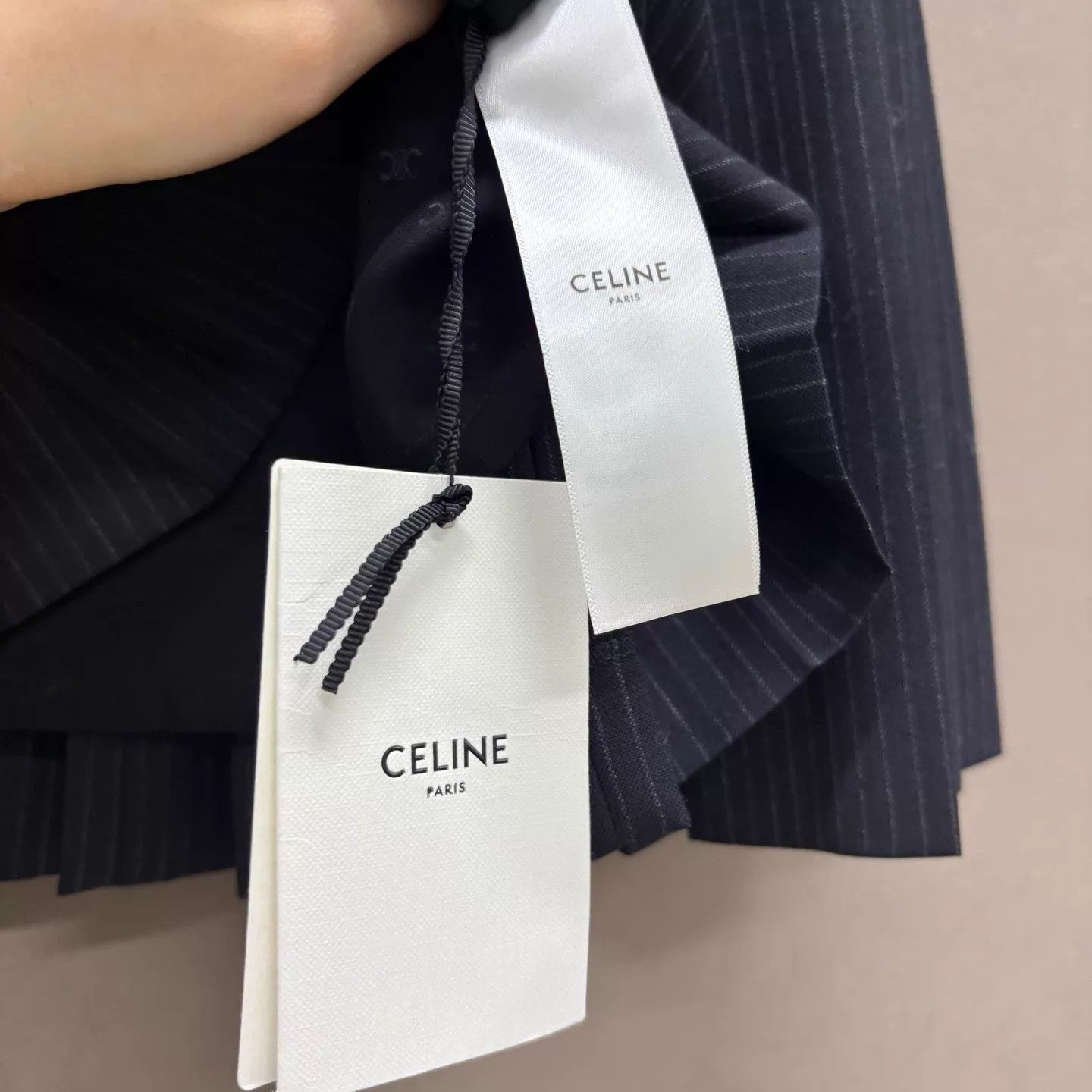 Celine Celine Women's Metal Triomphe Pleated Skirt New w/ Tags 34 Size 24" / US 00 / IT 34 - 4 Thumbnail