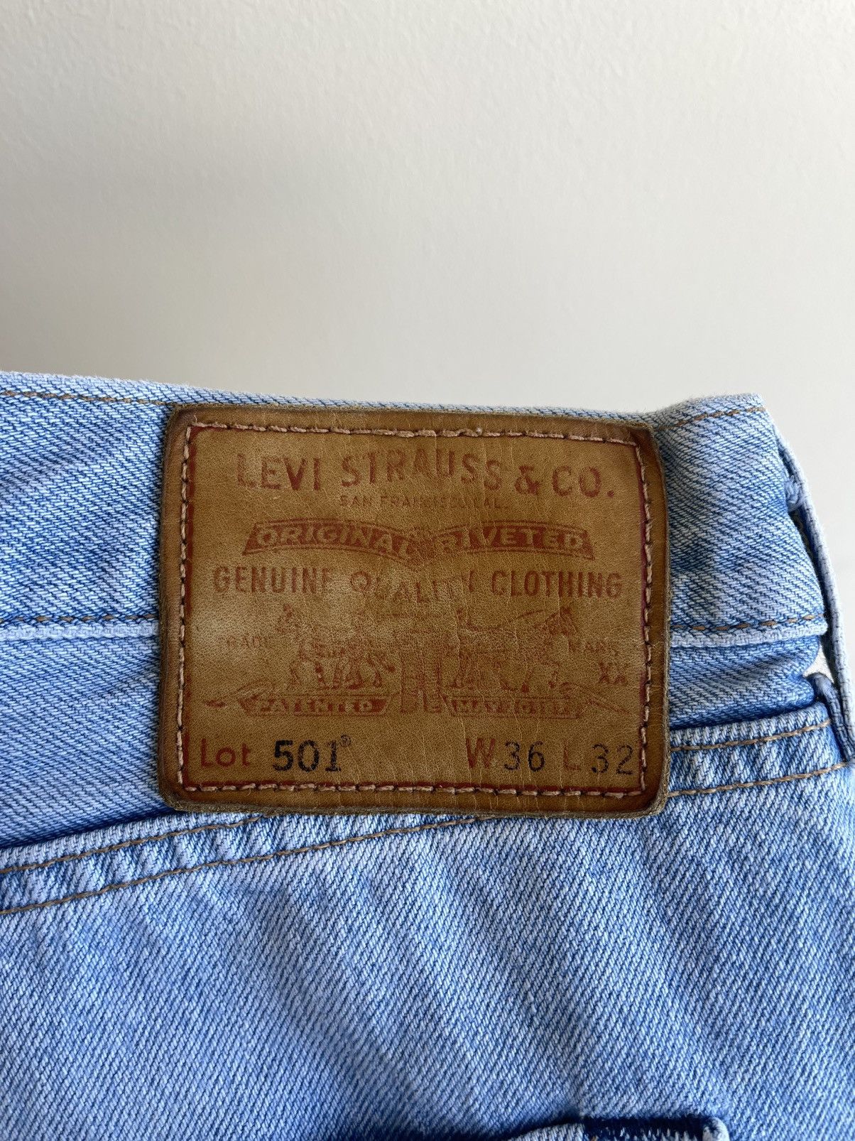 Levi's Premium 501 Big E Straight Tapered Regular Fit Denim Jeans Size US 36 / EU 52 - 7 Thumbnail