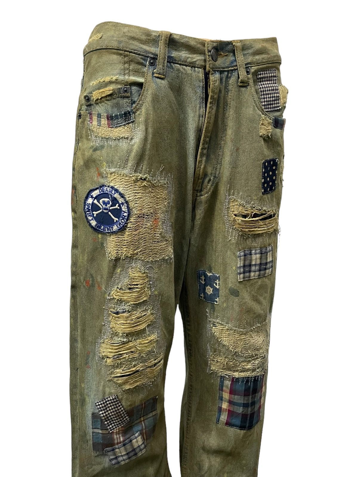 Japanese Brand × Junya Watanabe Junya Watanabe Style Patch Work Mud Wash Trompel’oiel Jeans Size US 30 / EU 46 - 6 Thumbnail