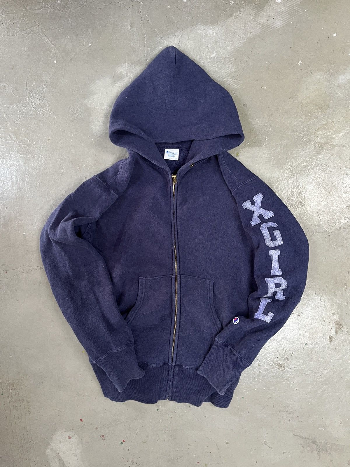 Champion Vintage Sunfaded Champion Xgirl Reverse Weave Zipper Hoodie Size US M / EU 48-50 / 2 - 1 Thumbnail