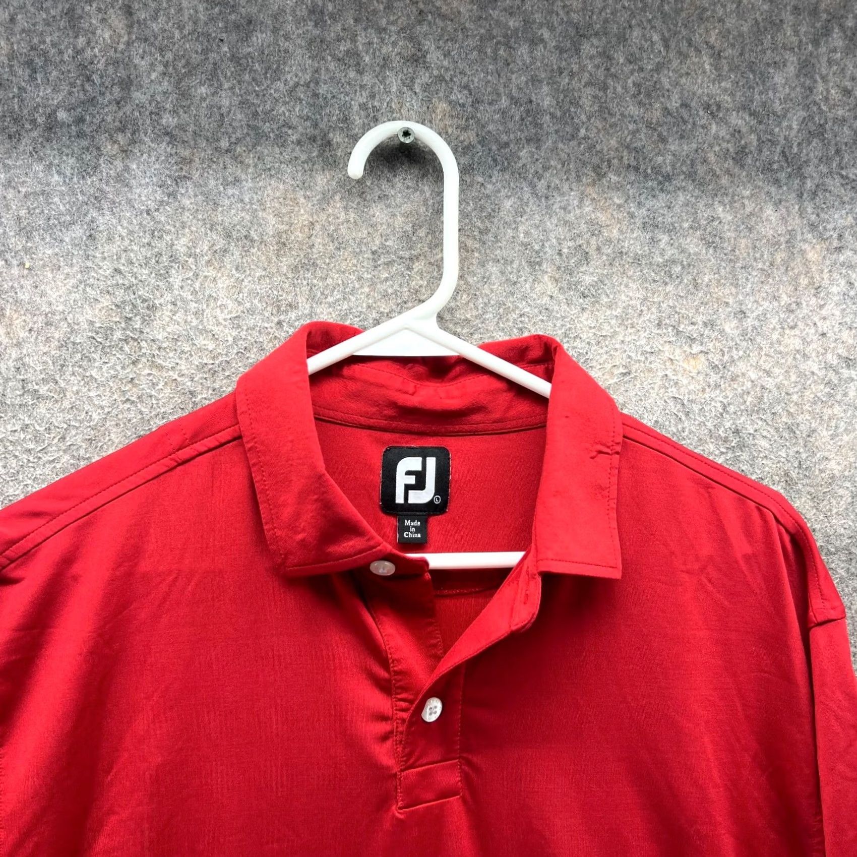 Footjoy FootJoy Polo Shirt Men Large Red Striped Preppy Performance Golf Short Sleeve Button Neck Collared 44in Chest 32in Length Size US L / EU 52-54 / 3 - 7 Thumbnail