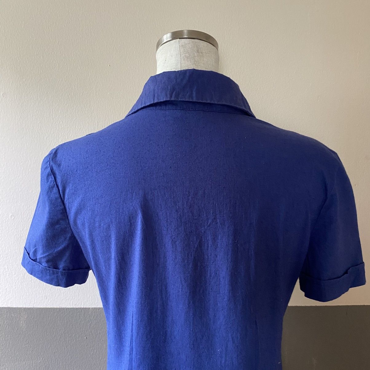 Isabel Marant ISABEL MARANT Royal Blue Short Sleeve Collared Dress Size M / US 6-8 / IT 42-44 - 6 Thumbnail