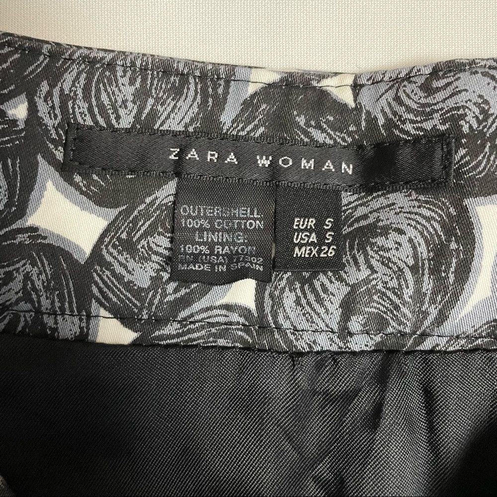 Zara Zara Gray Stones Pattern Cotton Pleated Skirt Size S Made i Size 27" / US 4 / IT 40 - 5 Thumbnail