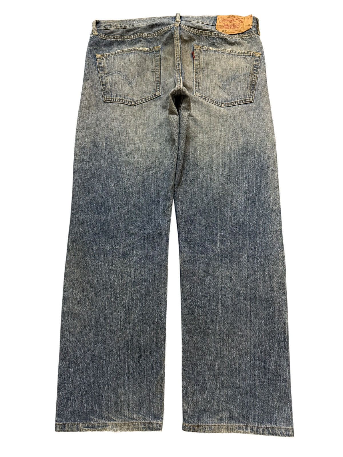 Levi's Vintage 90s Levis 501 Classic Blue Mud Wash Wide Leg Loose Size US 35 - 2 Thumbnail