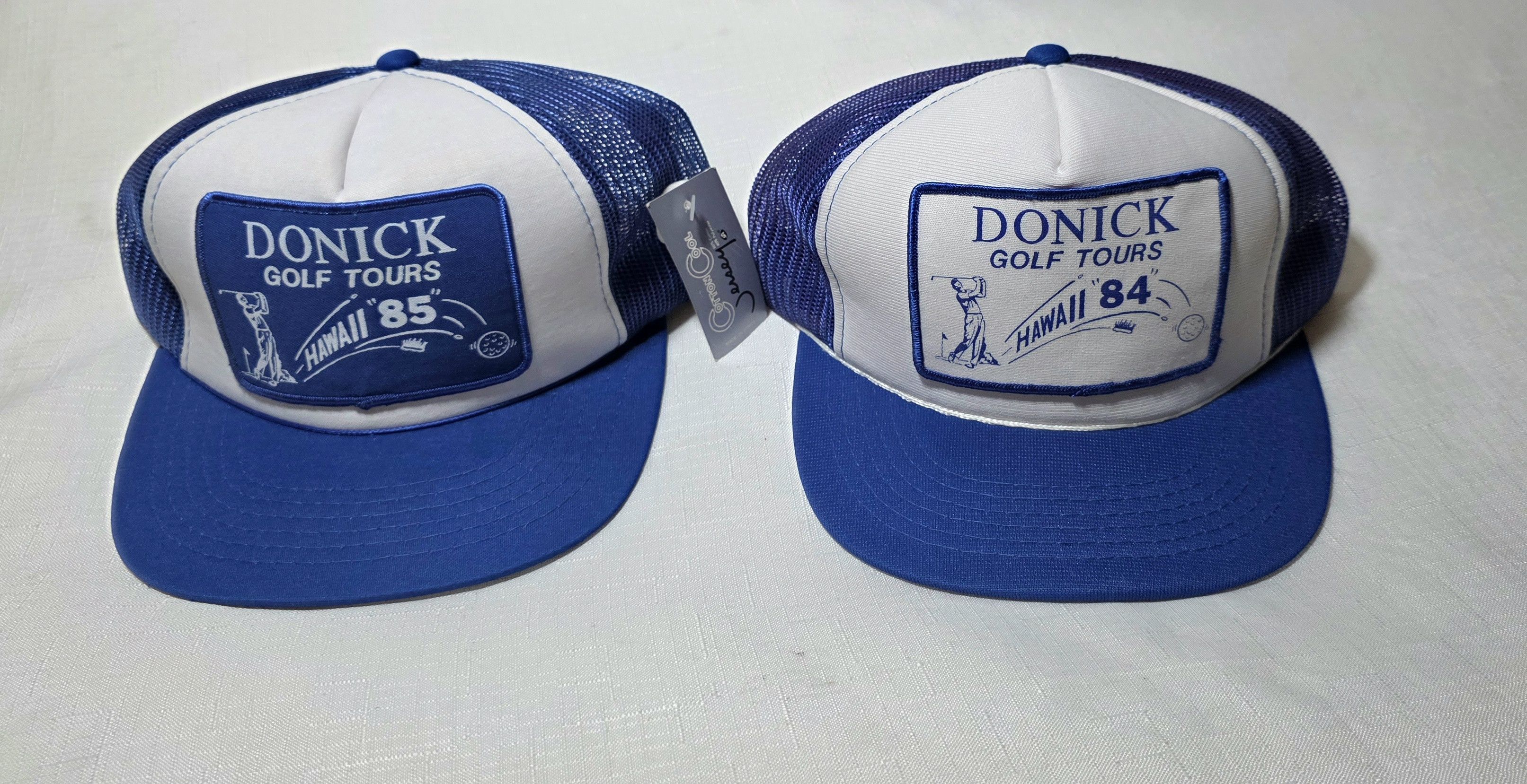 Other vintage 2 piece lot 80s trucker hats promoting GOLF Hawaii Size ONE SIZE - 1 Thumbnail
