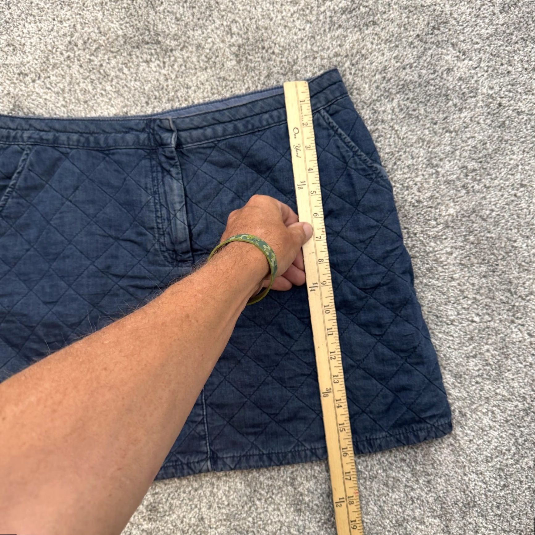 Topshop Topshop Moto Skirt Womens 34 Blue Quilted Denim Mini Pockets High Rise Casual Size 24" / US 00 / IT 34 - 3 Thumbnail