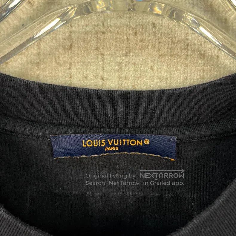 Louis Vuitton Solid Embossed Logo Crew Neck Short Sleeve